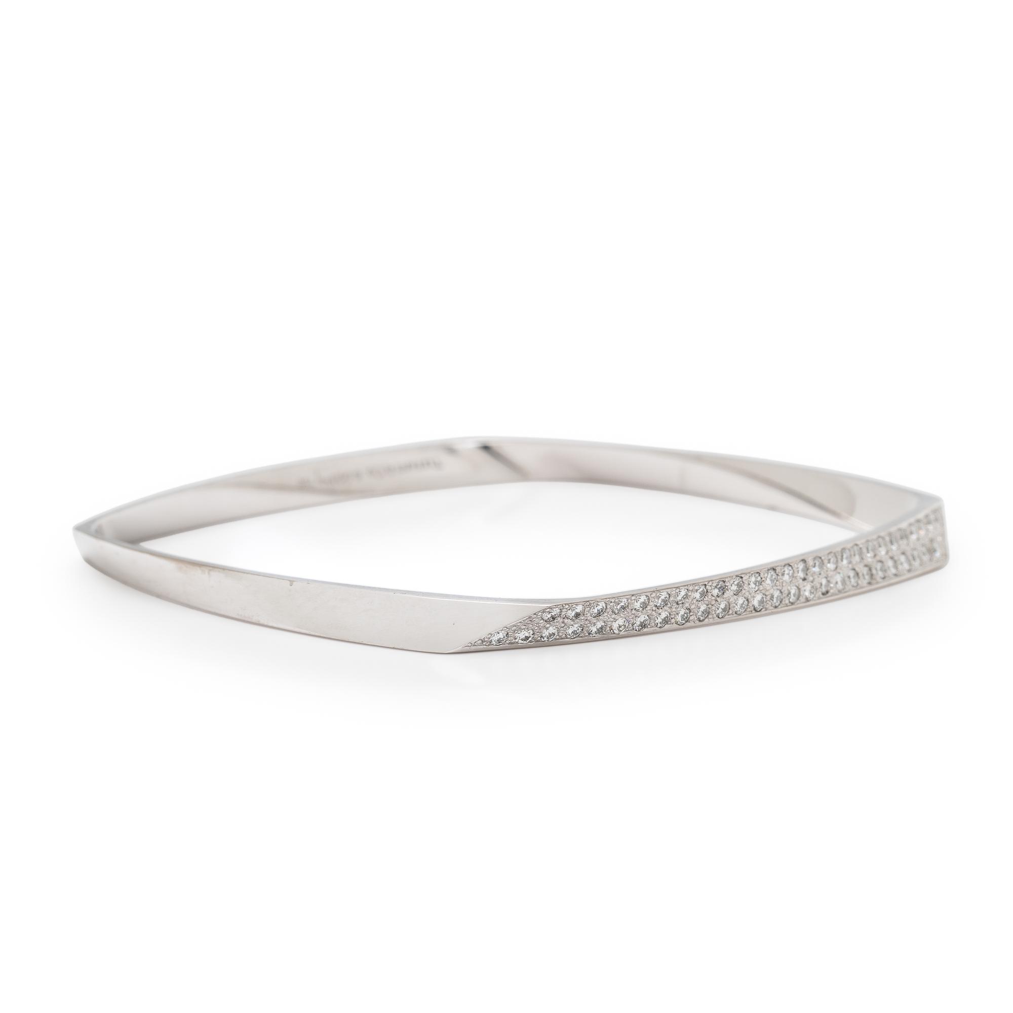 FRANK GEHRY FOR TIFFANY & CO., WHITE GOLD AND DIAMOND BANGLE BRACELET