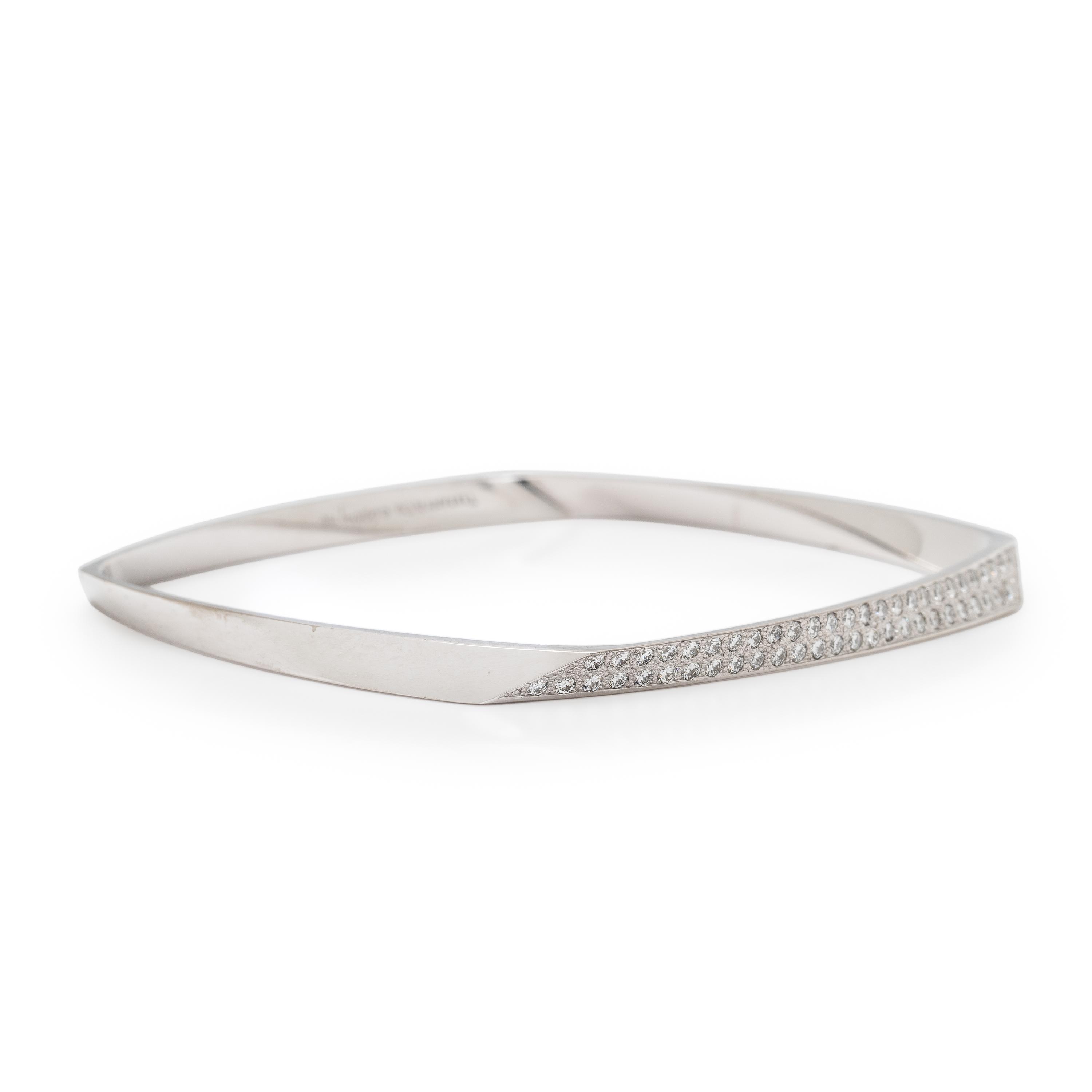 FRANK GEHRY FOR TIFFANY & CO., WHITE GOLD AND DIAMOND BANGLE BRACELET