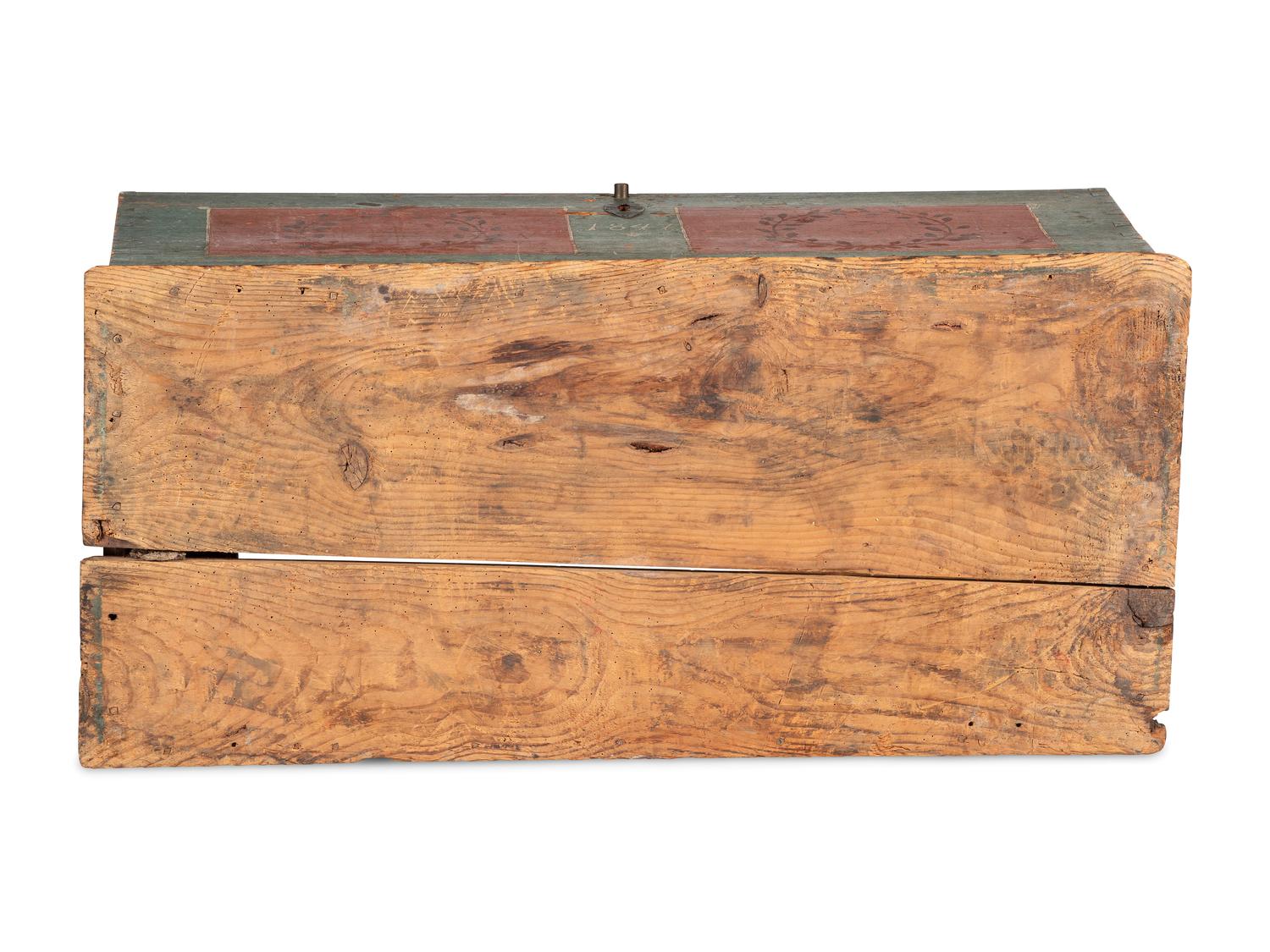 A Country Painted Yellow Pine Storage Chest