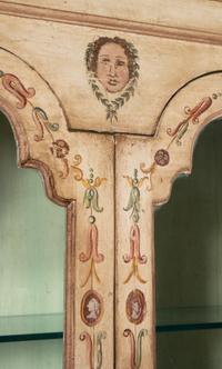 An Italian Painted Slant-Front Secretary Bookcase