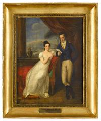 Attributed to Vincenzo Camuccini (Italian 1771-1844) portrait of vincenzo camuccini and his wife, 19th century