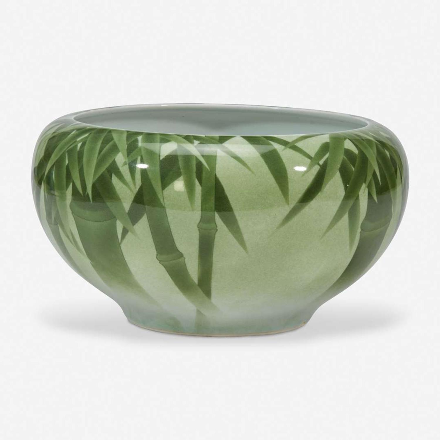 Makuzu Kozan, A Japanese porcelain bamboo-decorated large bowl