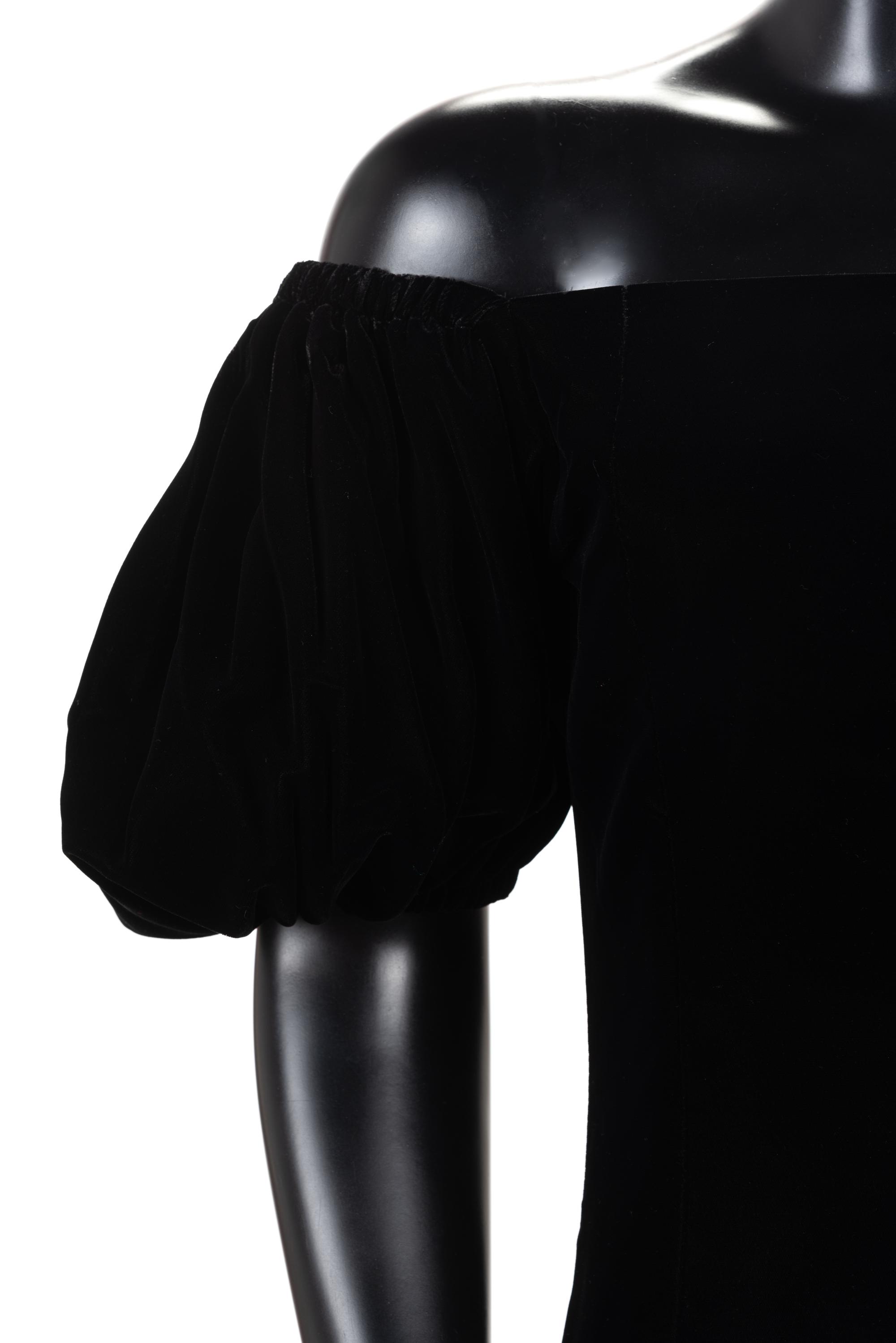 Two Saint Laurent Rive Gauche Pieces: One Velvet Dress and One Cape, 1980s