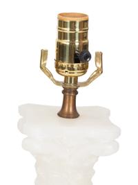 Two Carved Alabaster Lamps — 20TH CENTURY