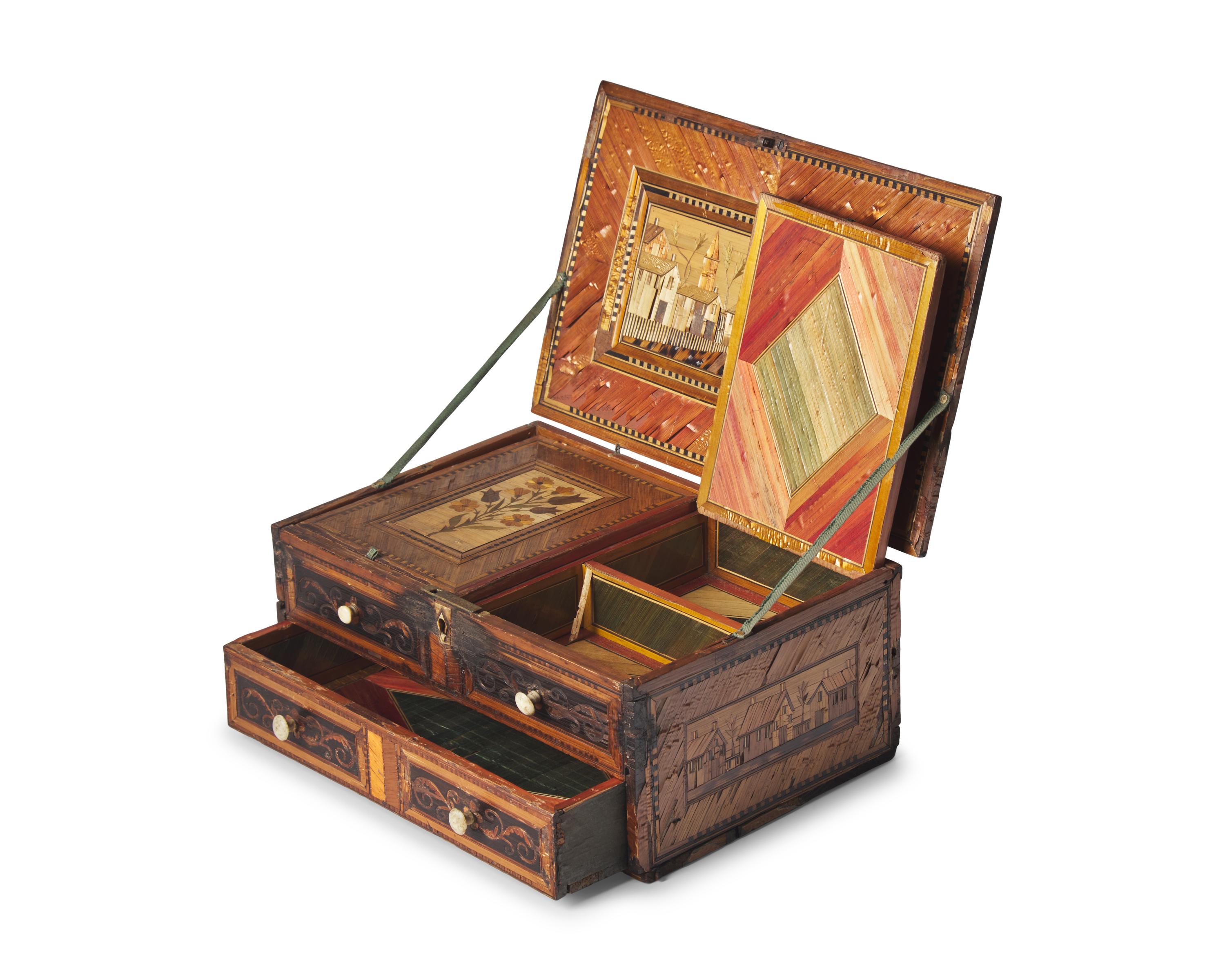 A Napoleonic Prisoner-of-War Straw Sewing Box