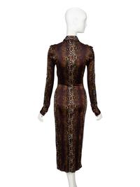 VERSACE, SNAKESKIN PRINT STRETCH DRESS
