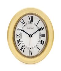 CARTIER, GOLD-PLATED 'BAIGNOIRE' ALARM TABLE CLOCK — 185.00 dwt.
