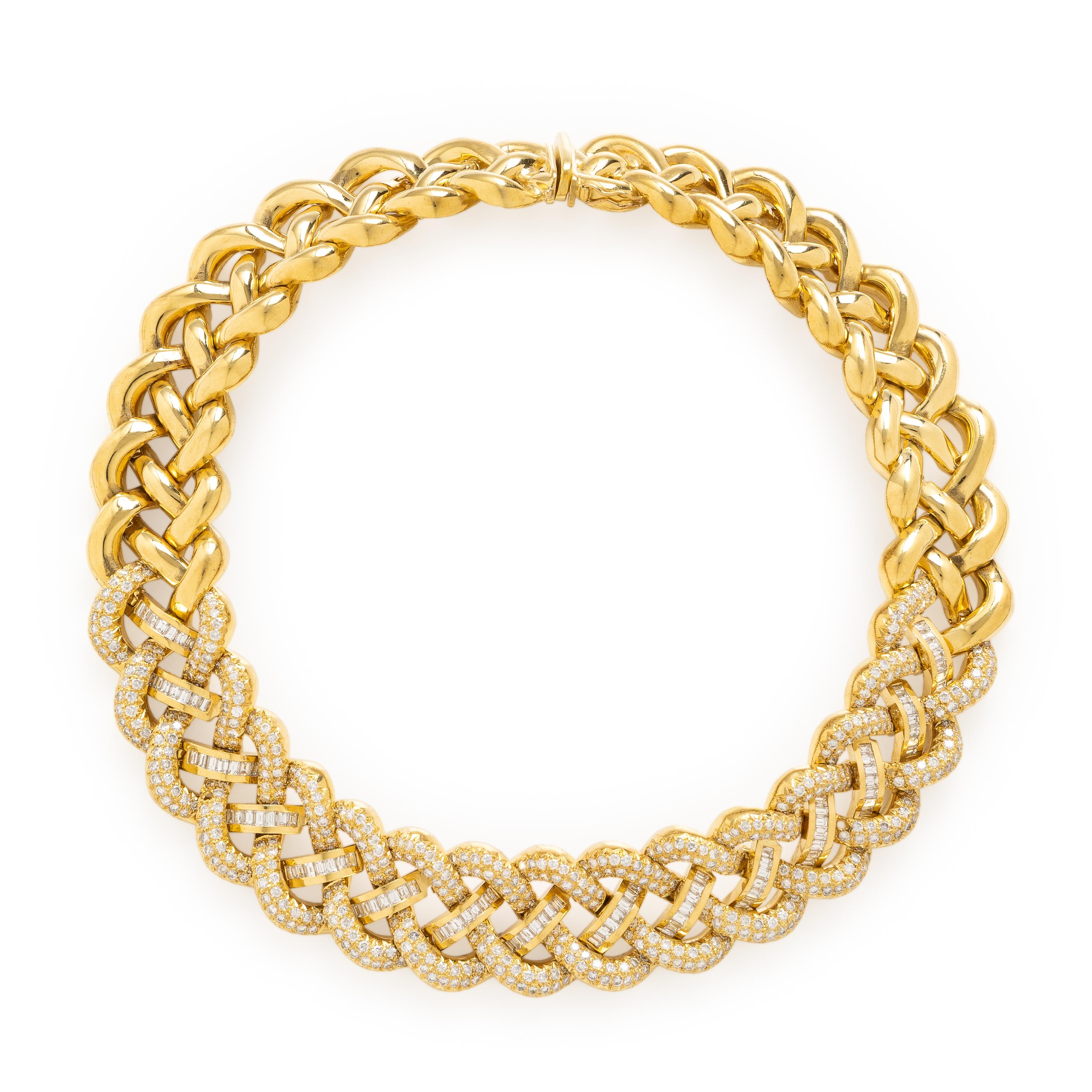 Yellow Gold and Diamond Collar Necklace