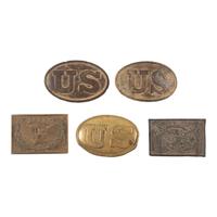 Lot of Five U.S. Plates (Dug & Non-Dug)