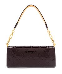 A Louis Vuitton Maroon Vernis Monogram Sunset Boulevard Bag, 4.5" H x 9.25" W x 1.25" D"; Shoulder drop: 7".