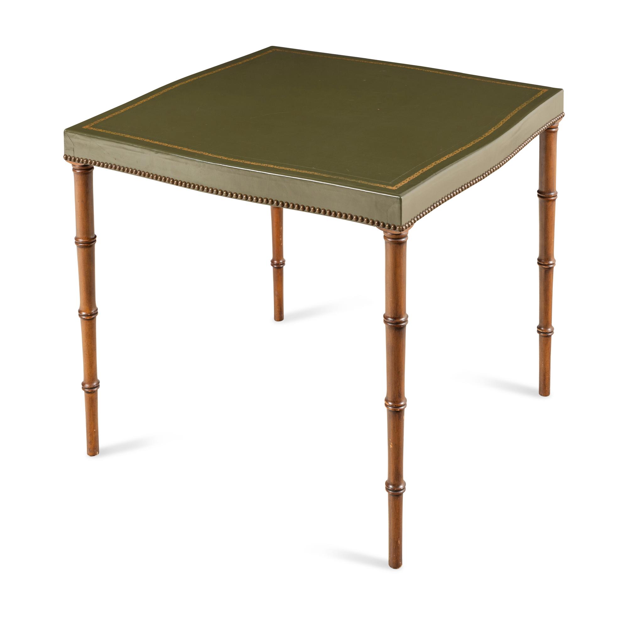 A Leather Top Card Table