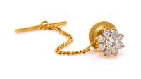 A 14 Karat Yellow Gold and Diamond Tie Tac, 3.20 dwts.