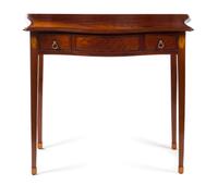 An English Mahogany Console Table Height 30 1/2 x width 36 1/2 x depth 19 3/4 inches. — 19TH CENTURY