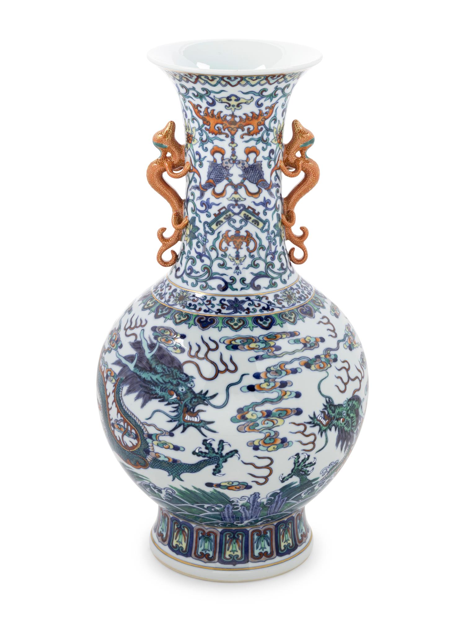 A Chinese Doucai Porcelain 'Dragon' Vase
