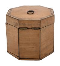 A George III Octagonal Walnut Tea Caddy with Satinwood Inlay