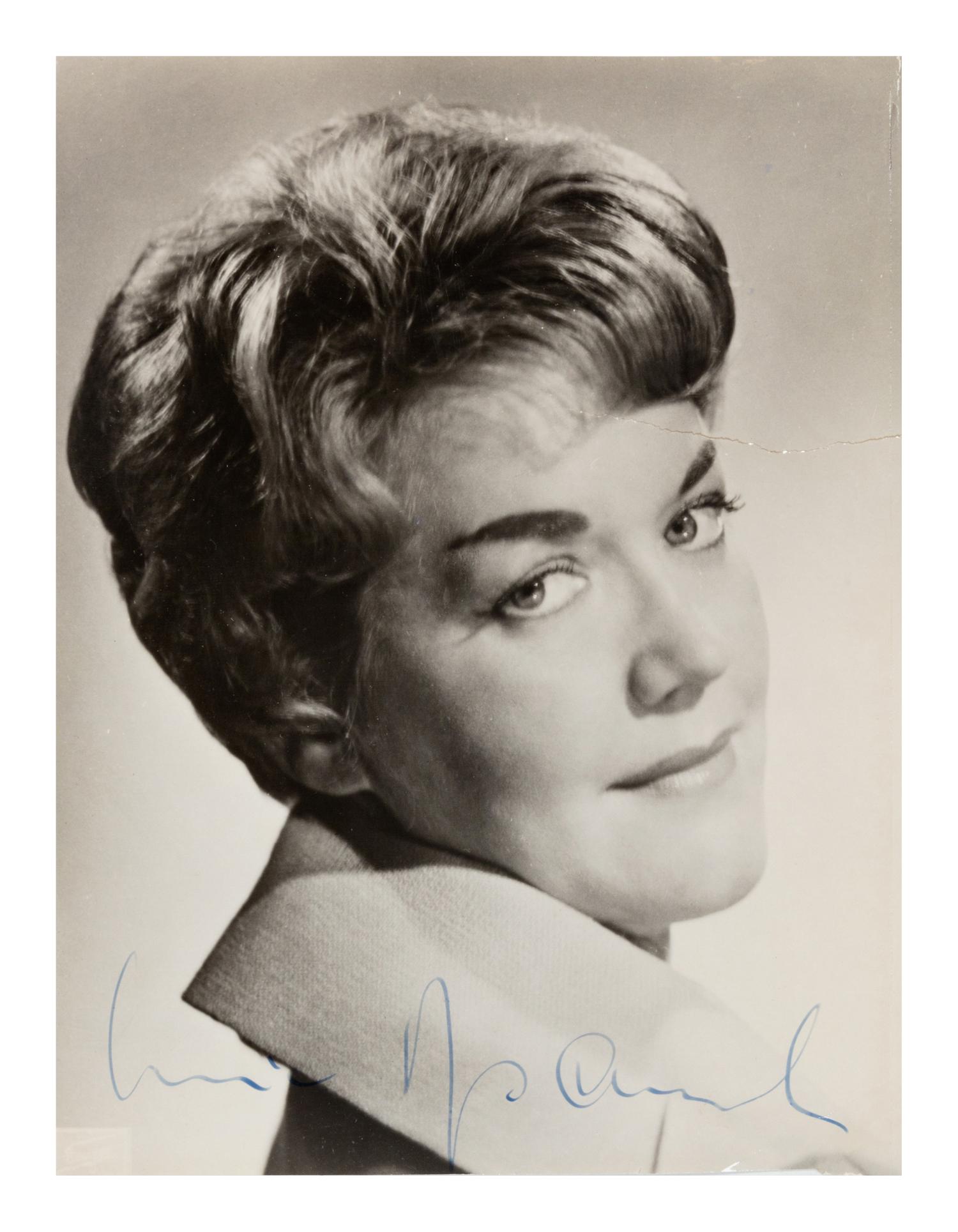 [20TH-CENTURY OPERA SINGERS]. A group of 6 signed photographs or photographic postcards of opera singers from the 1950s-1960s, comprising images of: