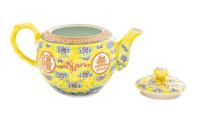A Chinese Famille Jaune Porcelain Covered Teapot