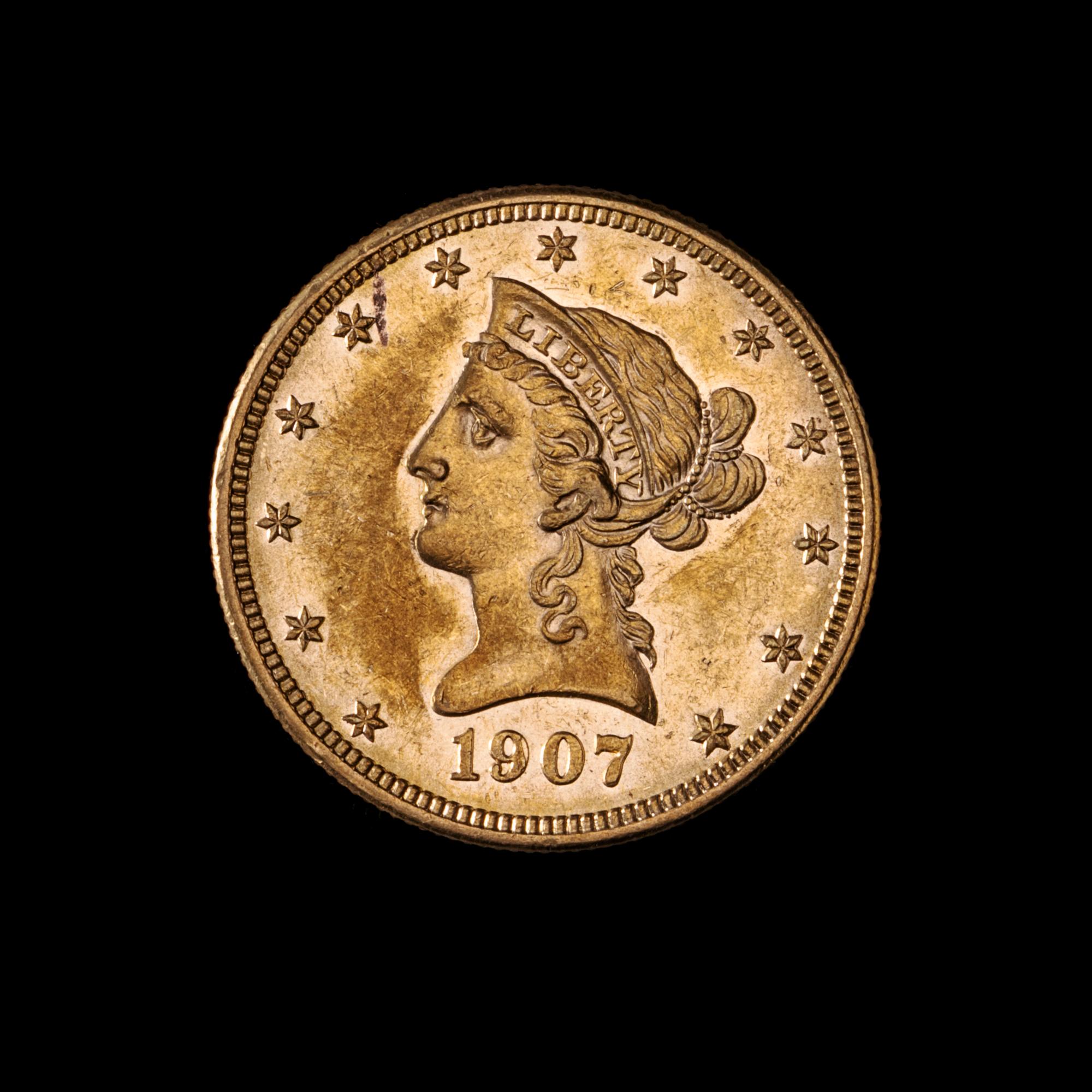 A United States 1907-D Liberty Head $10 Gold Coin