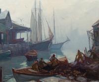 Emile Albert Gruppe, (American, 1896-1978), Loading the Nets