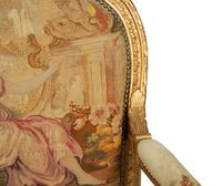 A Louis XVI Style Giltwood Settee with Tapestry Upholstery — 19TH CENTURY