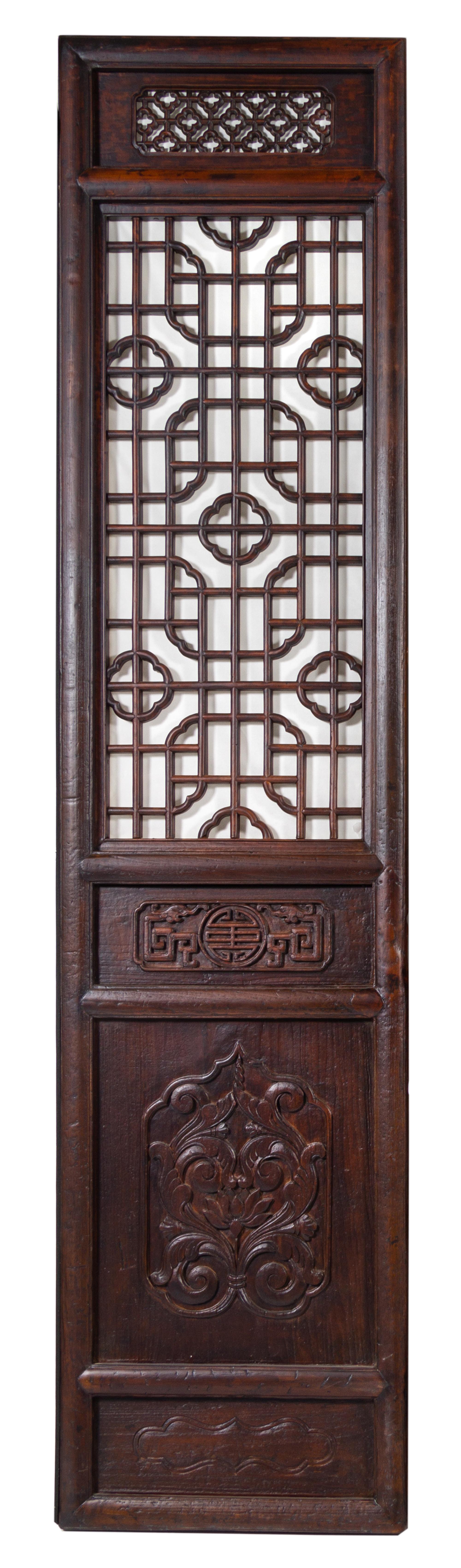 A Large Chinese Zitan Ten-Panel Floor Screen Height 109 x width 25 1/4 x depth 2 1/2 inches. — QING DYNASTY (1644-1911)