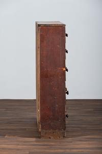 A Country Grain-Painted and Parcel Gilt Pine Apothecary Chest