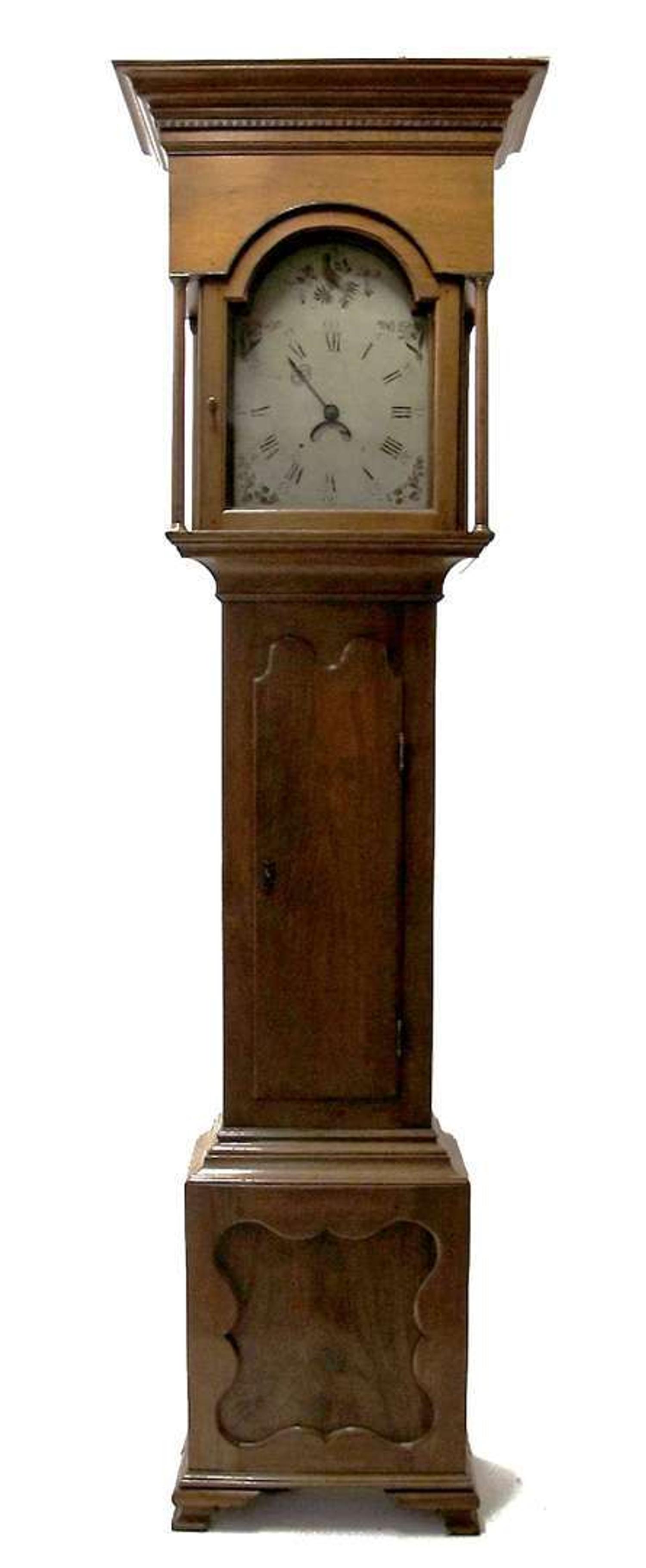 Cherrywood tall case clock mid-atlantic states, early 19th century