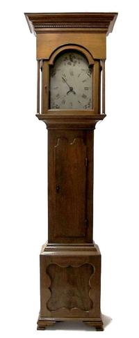 Cherrywood tall case clock mid-atlantic states, early 19th century