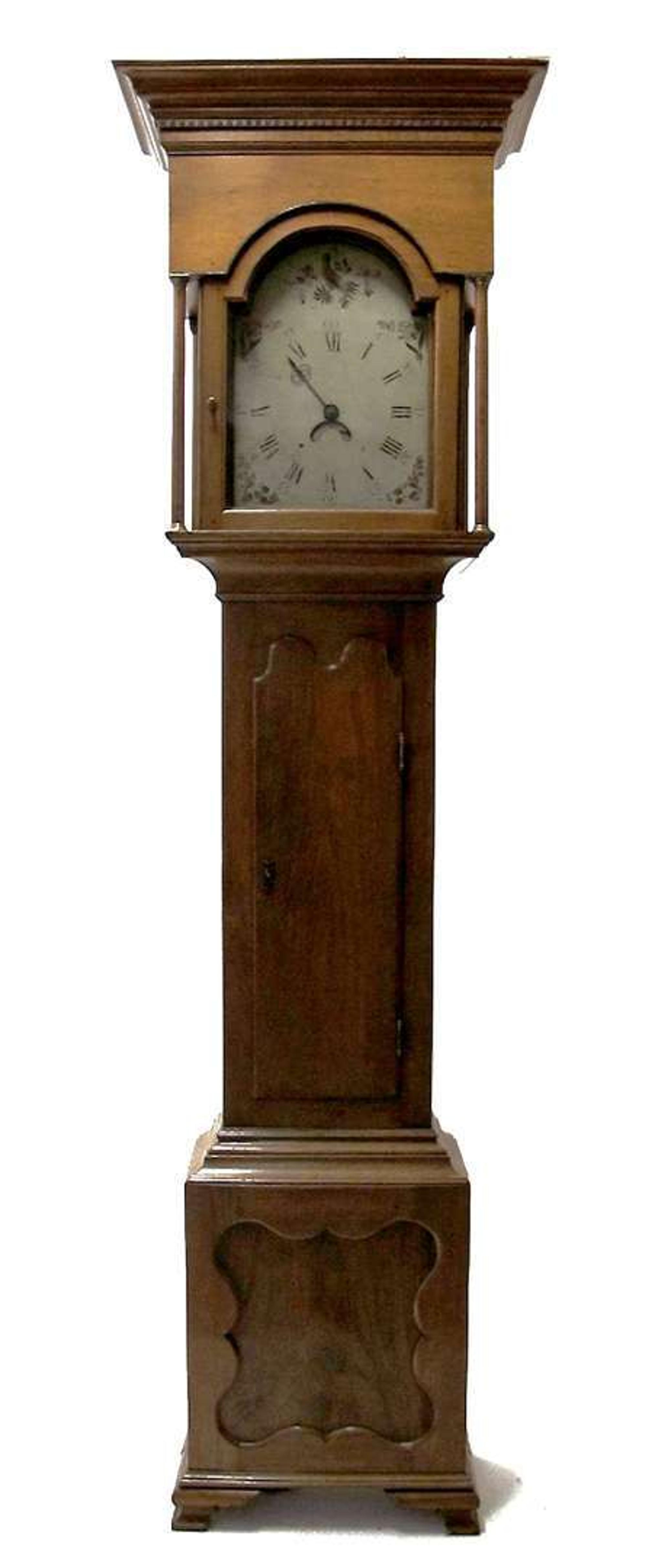 Cherrywood tall case clock mid-atlantic states, early 19th century