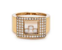 CHOPARD, YELLOW GOLD AND DIAMOND 'HAPPY DIAMONDS' RING
