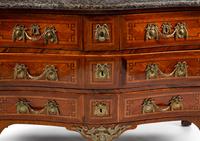 A Régence Gilt-Bronze-Mounted Inlaid Kingwood and Bois de Rose Commode