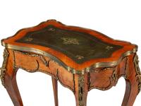 A Louis XV Style Gilt Bronze Mounted Parquetry Writing Table