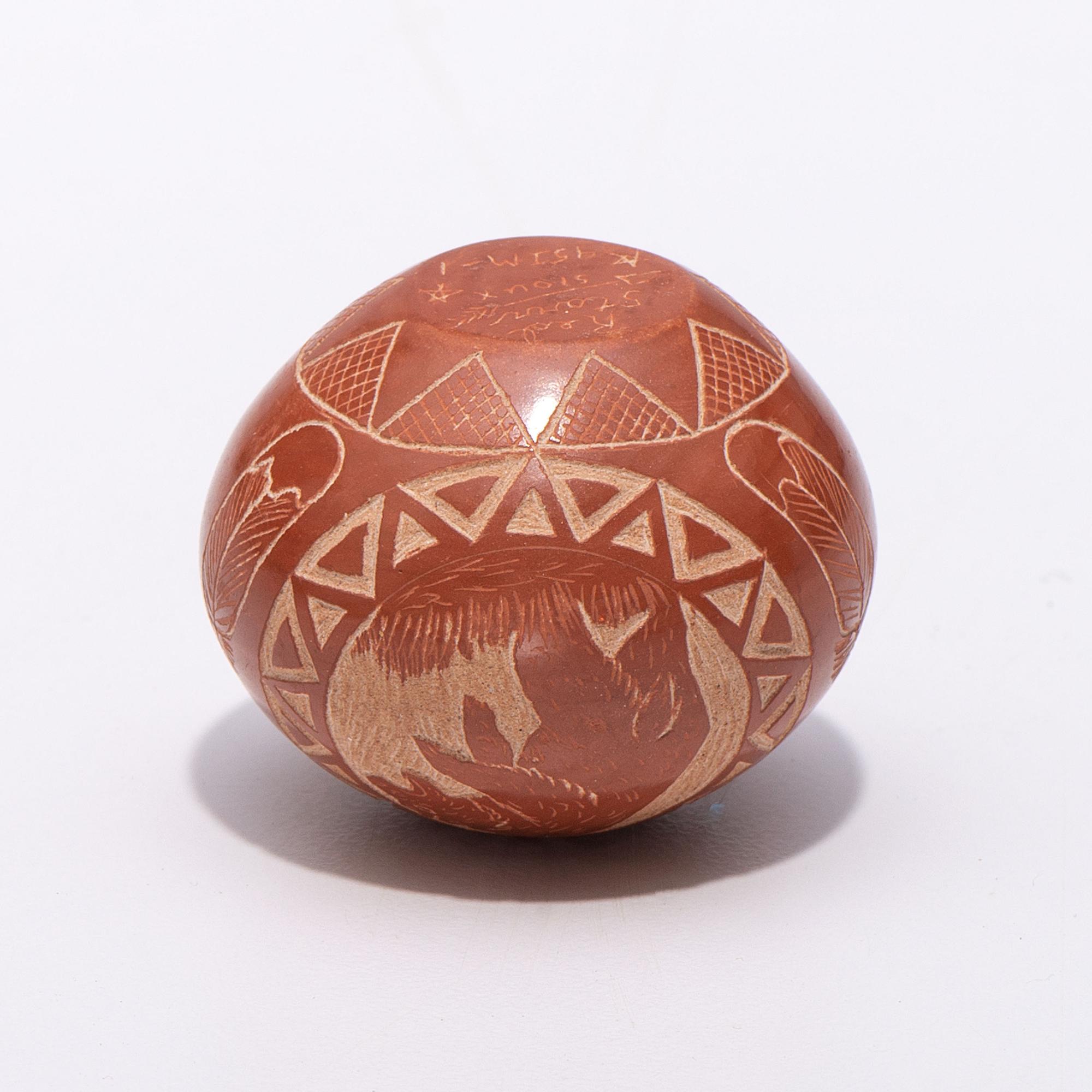 Sgraffito Seed Jar