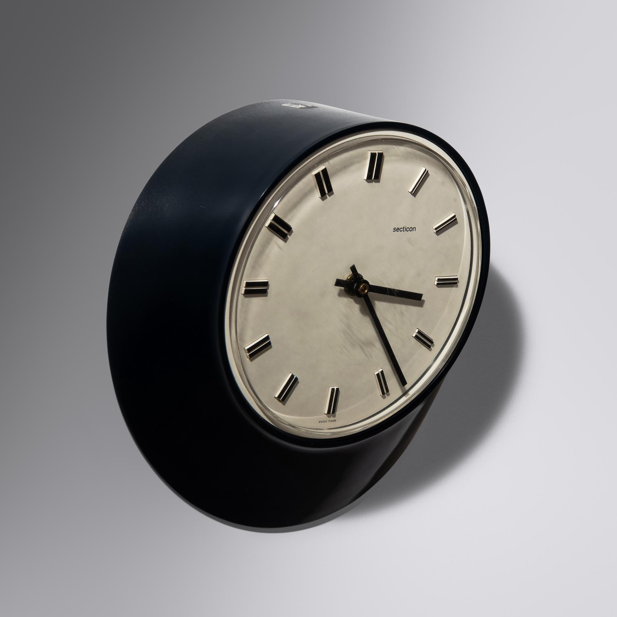 Table Clock and Wall Clock, model T1 and M1, c. 1960 Secticon, Italy/Switzerland