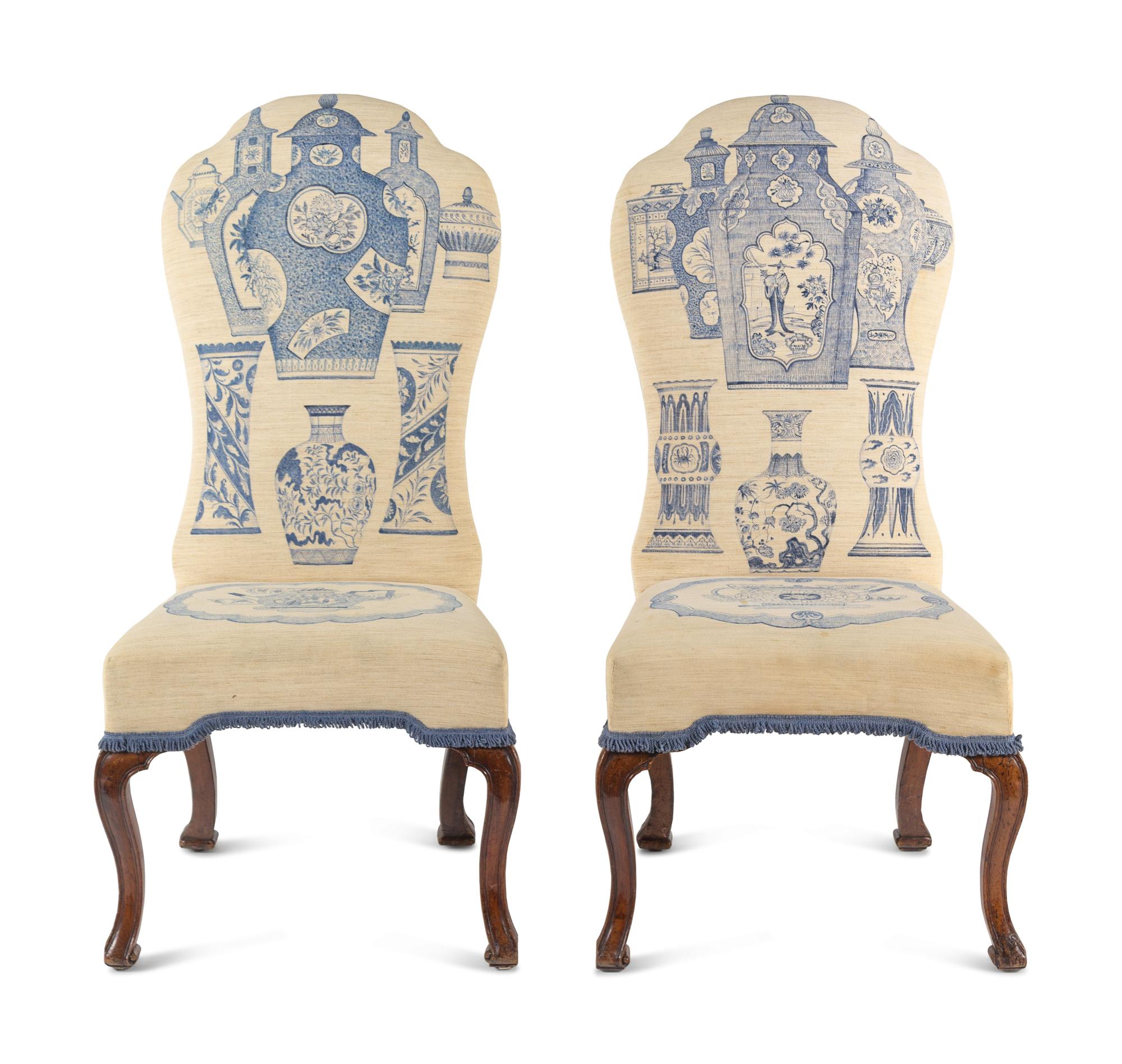 A Pair of Anglo-Dutch Walnut Side Chairs
