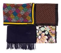 Collection of Eight Scarves; Four Valentino, One Missoni, Three Fendi, 1980-2000s