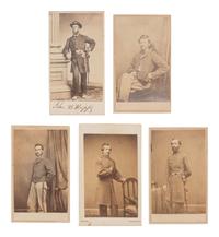 [CIVIL WAR]. 5 CDVs and signatures of officers with service in the 2nd PA Heavy Artillery incl. Col. William MCCLURE.
