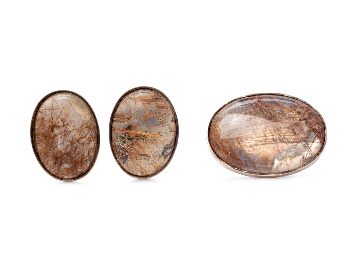 A Silver and Rutilated Quartz Demi-Parure, Georgina Ward,