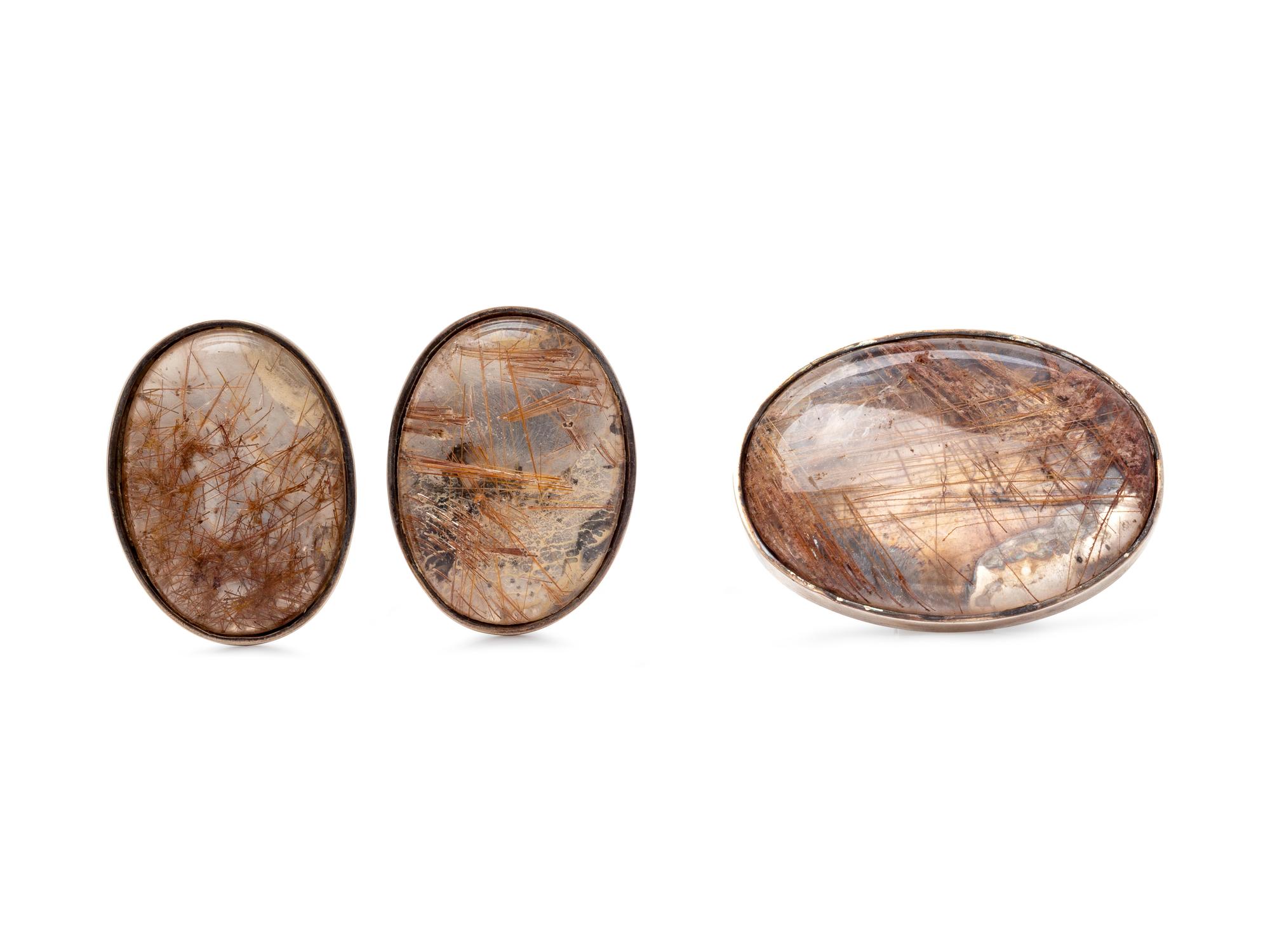 A Silver and Rutilated Quartz Demi-Parure, Georgina Ward,