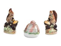 A Pair of Staffordshire Squirrel Figures