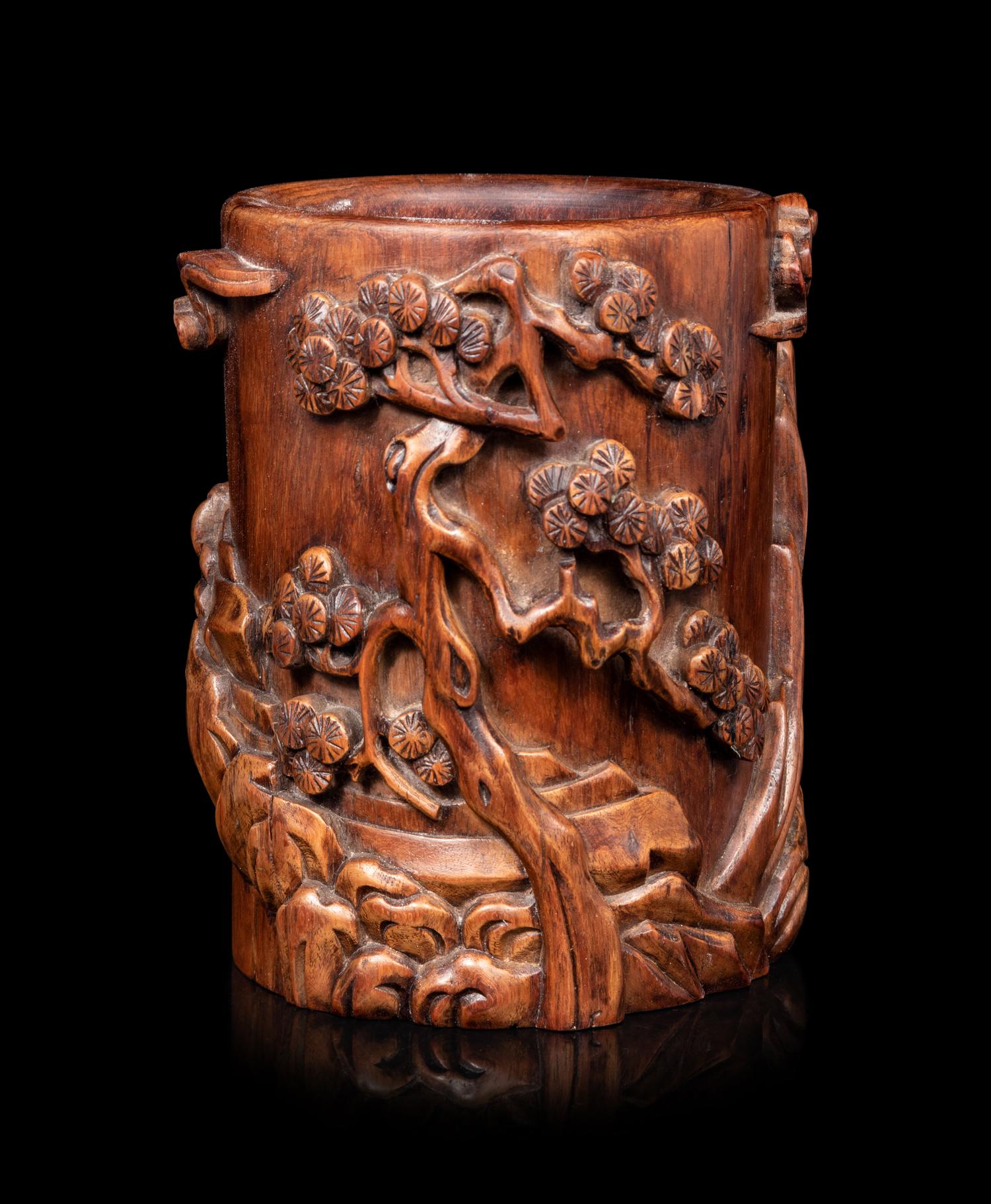 A Chinese Huagnhuali Brushpot, Bitong