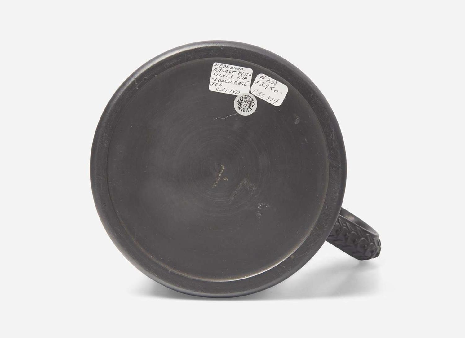 A Very Large Wedgwood Black Basalt Tankard with Silver Rim, UK, 1770s