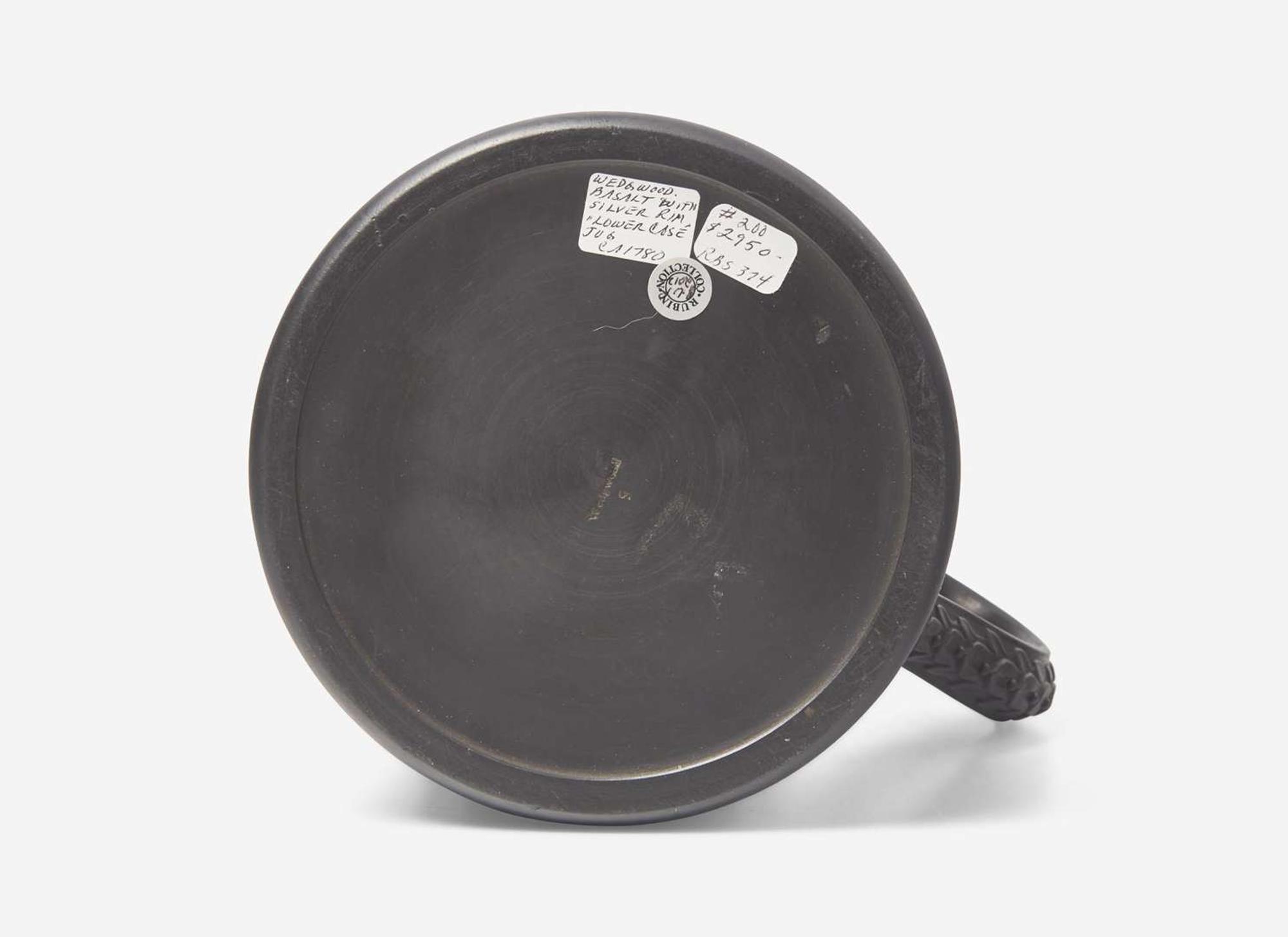 A Very Large Wedgwood Black Basalt Tankard with Silver Rim, UK, 1770s