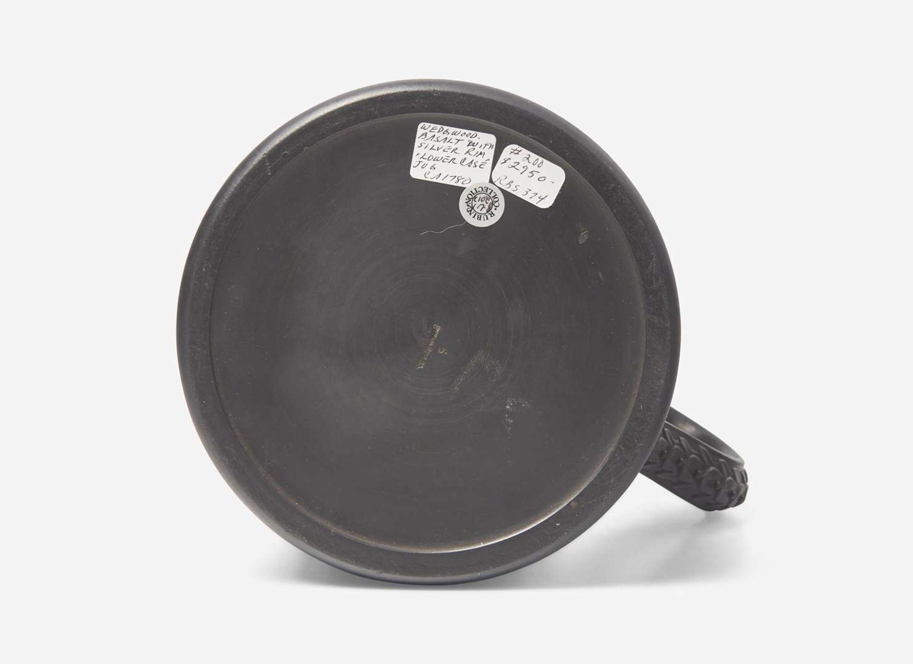 A Very Large Wedgwood Black Basalt Tankard with Silver Rim, UK, 1770s