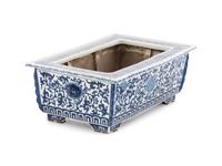 Three Chinese Blue and White Porcelain Planters