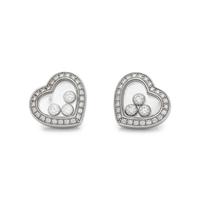 CHOPARD, WHITE GOLD AND DIAMOND 'HAPPY DIAMONDS' STUD EARRINGS