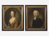 Attributed to Nathaniel Hone I (English, 1718-1784), A Pair of Portraits: Lady and Gentleman, circa 1741