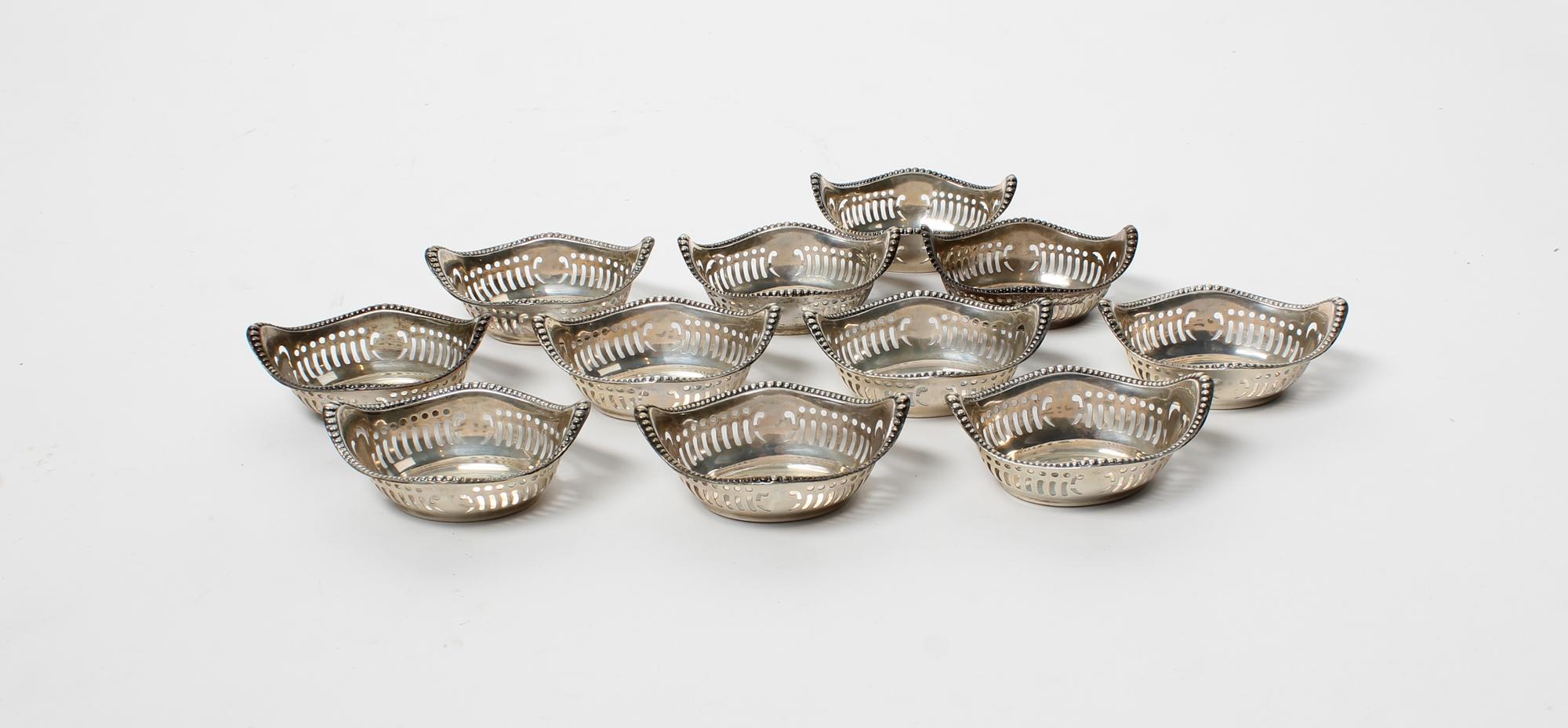 Eleven American Silver Nut Dishes, ,