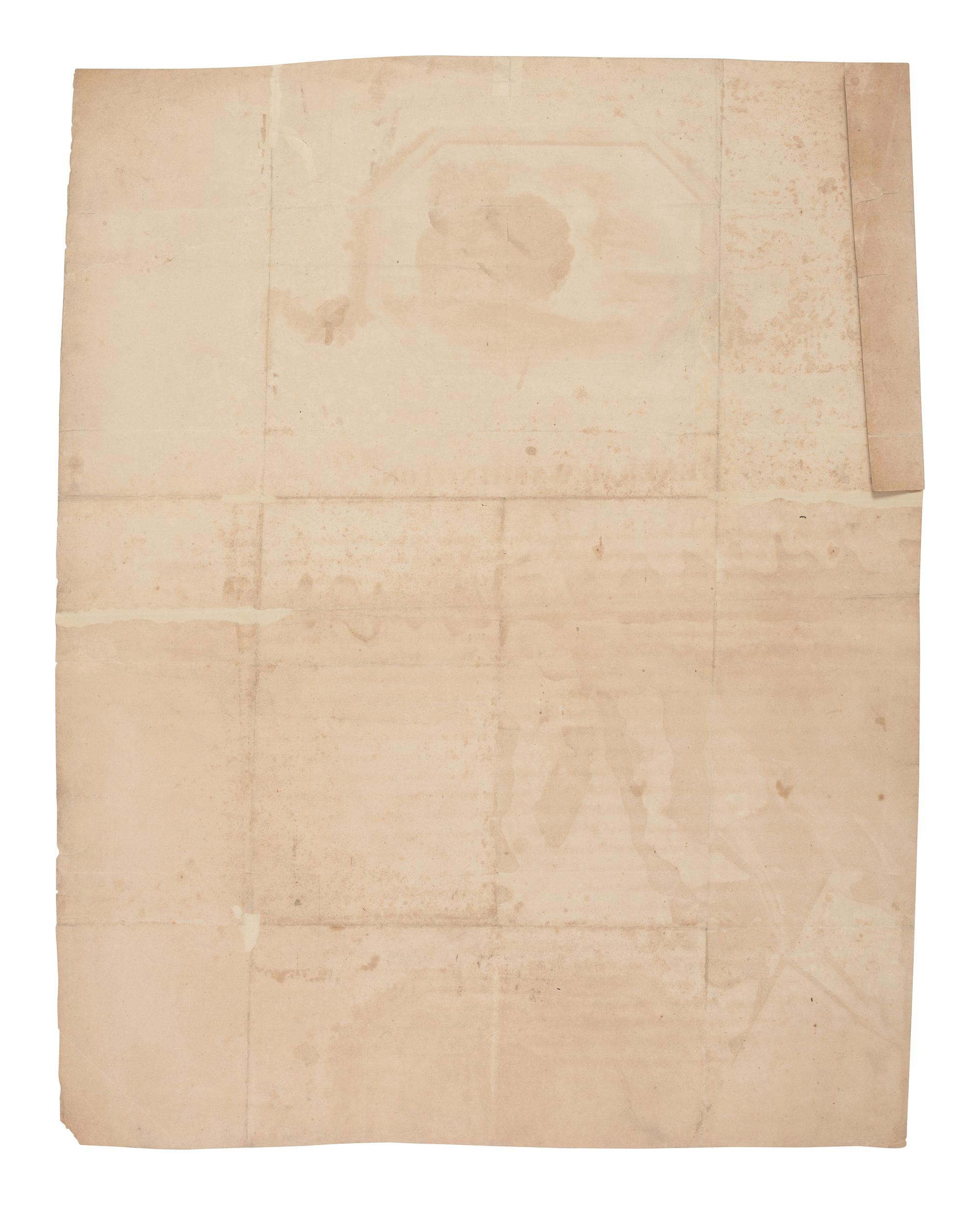 [WASHINGTON, George (1732-1799)]. Illustrated broadside extolling and memorializing George Washington. Philadelphia: J. Maxwell, 1811.