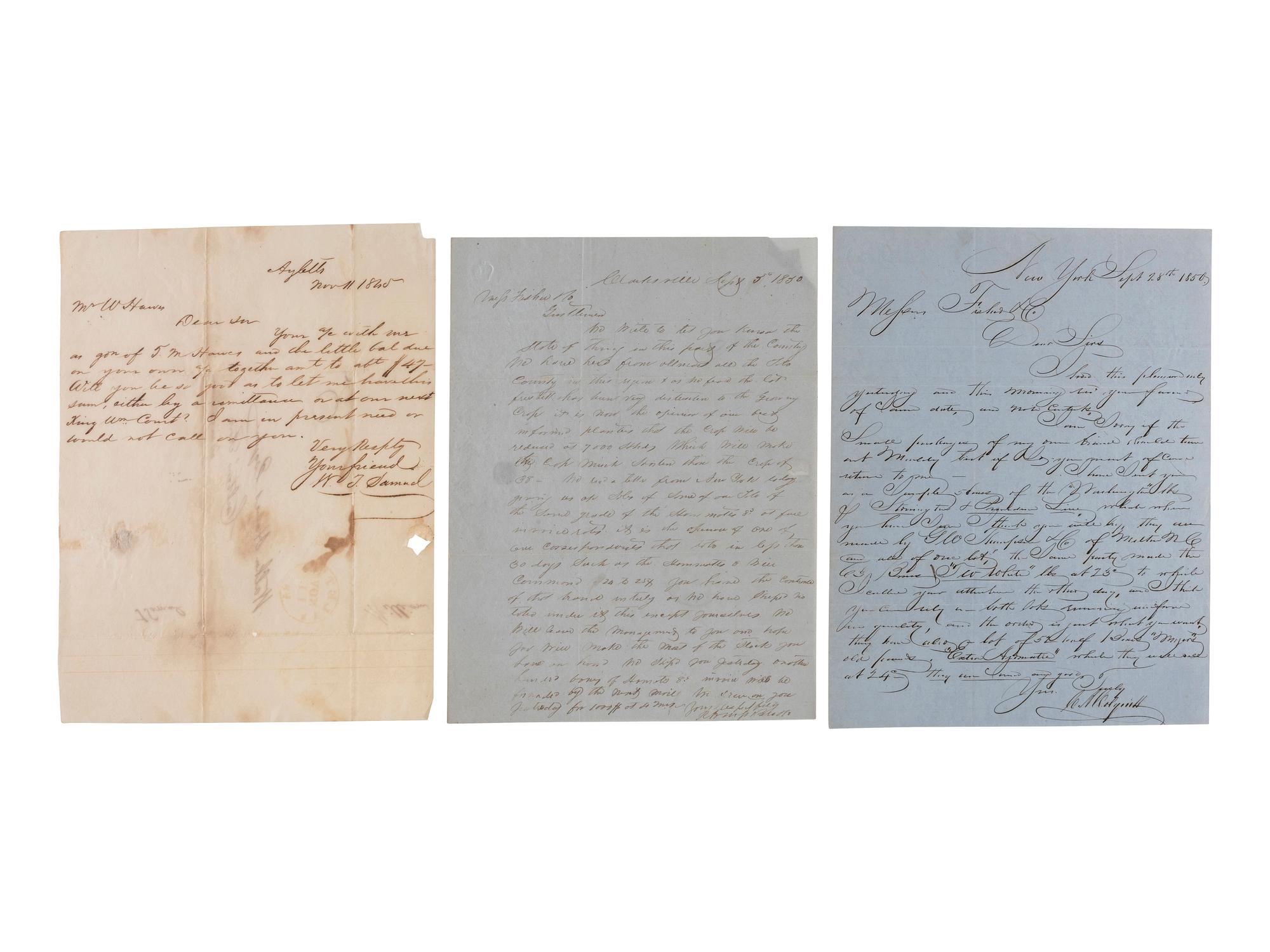 [MASSACHUSETTS]. A group of documents related to the prominent Boston, Massachusetts, firm of Fisher & Co., including: